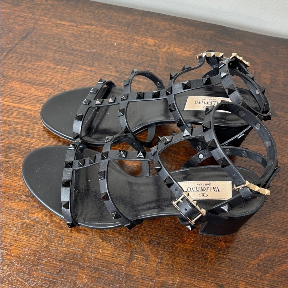 Valentino Black Studded Sandals - Picture 2 of 8